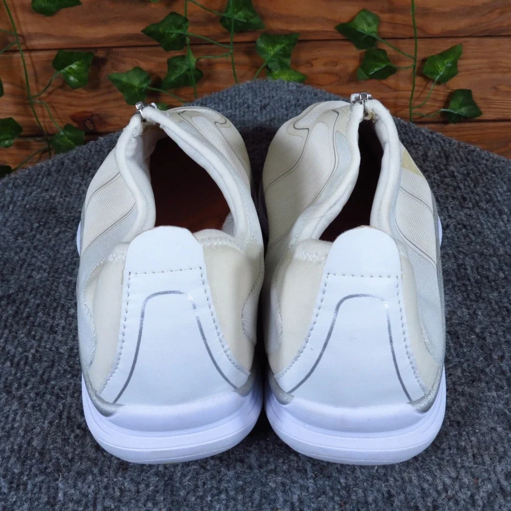 Easy Spirit Gemela 2 Women Casual Sneaker Size 7 Extra Wide Walking White Fabric
